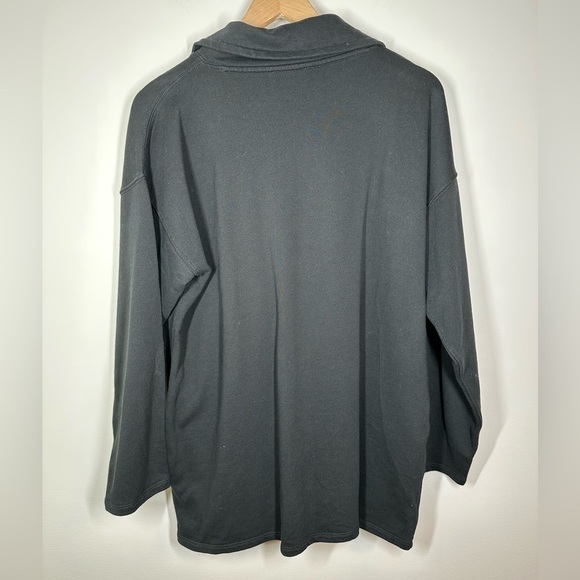 J. Crew Black University Terry Long Half-zip Tunic Small - Picture 8 of 8